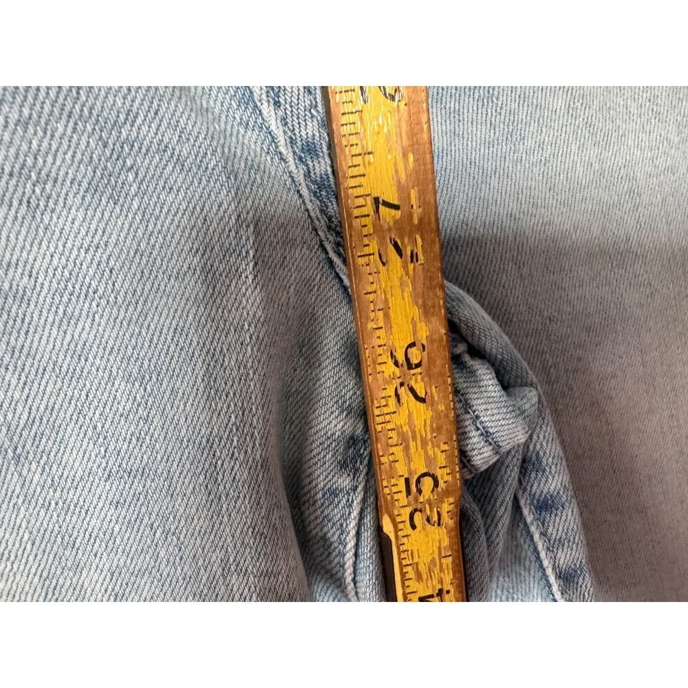 Banana Republic High Rise Wide Leg Cropped Jeans Womens 27 Light Wash Raw Hem - Picture 11 of 12